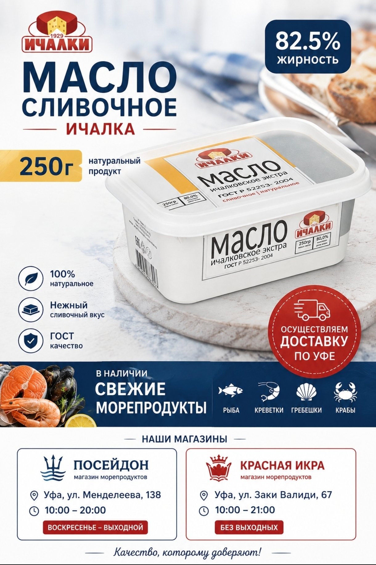 2025/04/1000166870.jpg Масло сливочное Ичалка 82.5% 250 гр. — изображение 1