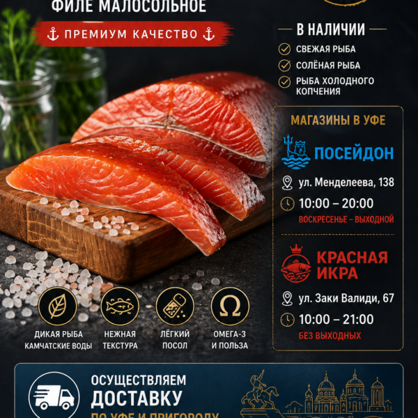 Нерка Адмиралтейская филе малосольное