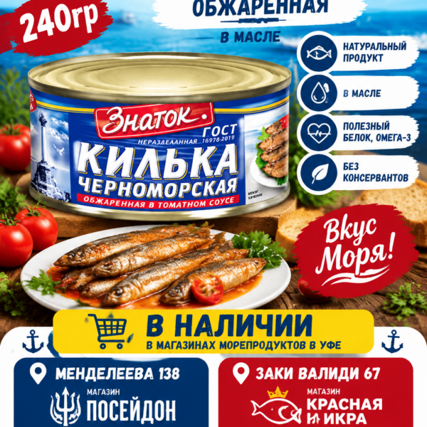 Килька Черноморская обж 240 гр Хавиар