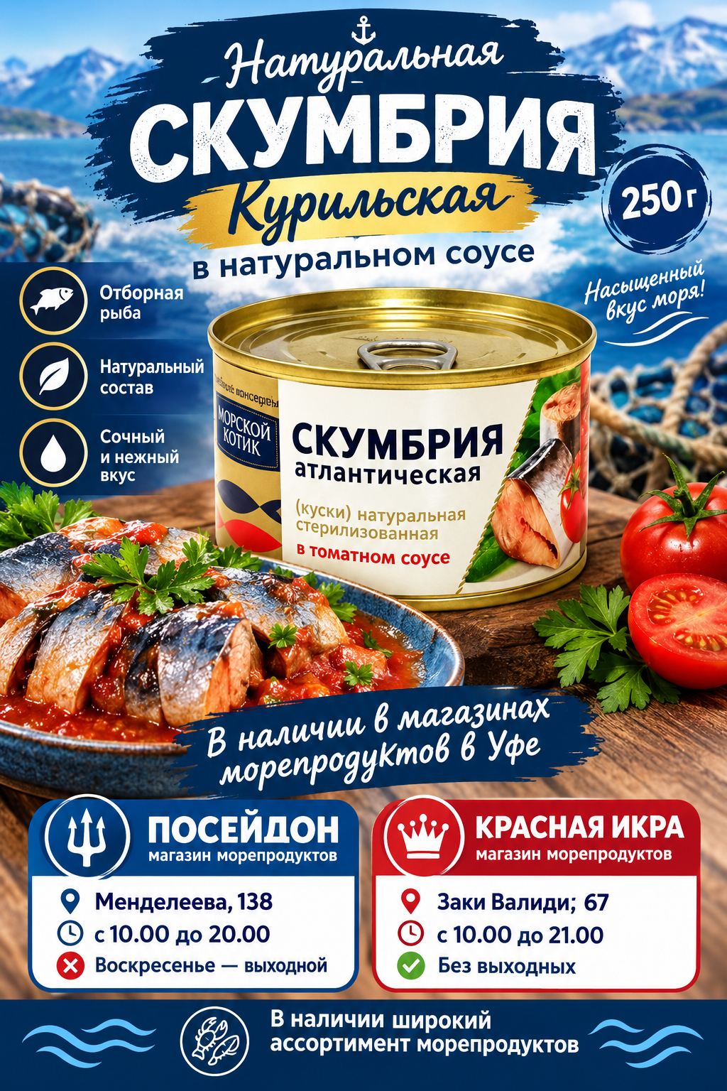 2026/02/1000162526.png Скумбрия Курильская в нат том.соусе 250 гр. — изображение 1