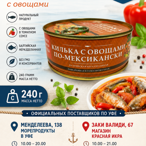 Килька по-мексиканский 240 гр За Родину