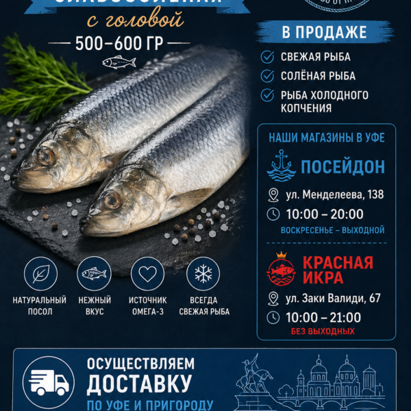 Селедь с/с с головой 500-600