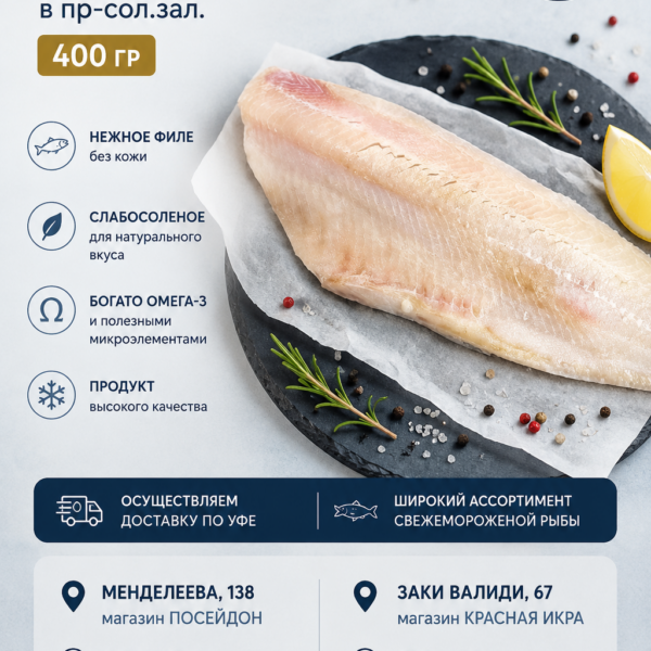 Омуль кусок без кожи в пр-сол.зал. 400 гр