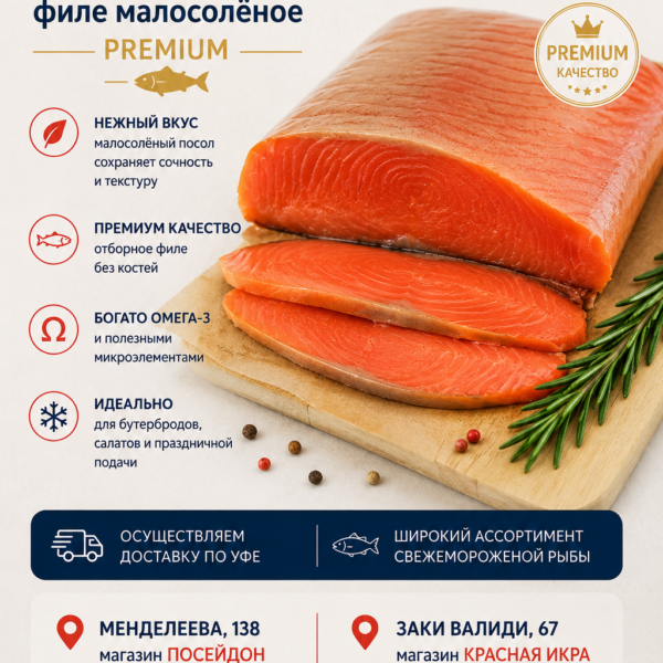 Кижуч "Адмиральский" филе молосол. в/у Premium