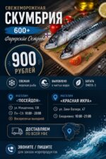 Скумбрия свежемороженная 600+